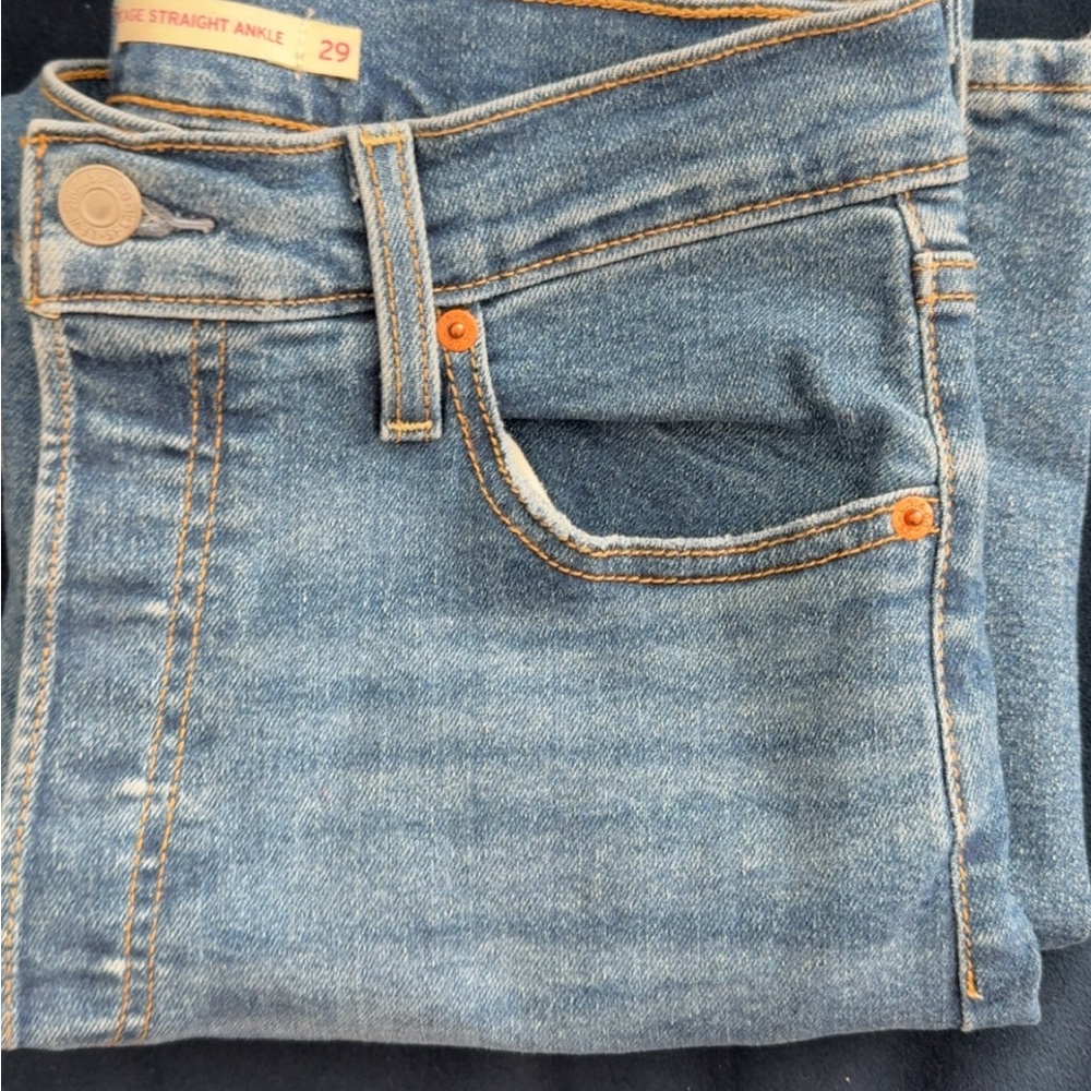 Levi's Blue Ribcage Straight Ankle Jeans